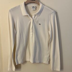 Lacoste white Long Sleeve Polo